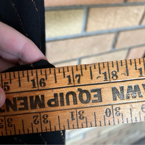 FRAME Striped Metallic Wool-blend Long-sleeve Top Black & Gold Size Small - Picture 8 of 8